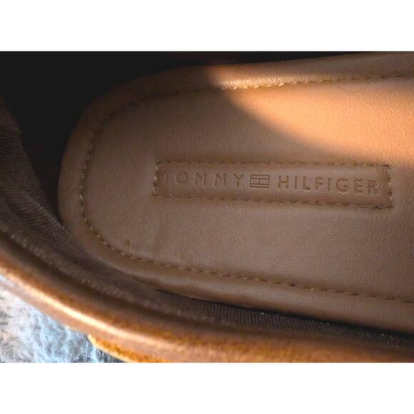 Men's Tommy Hilfiger Tan Brown Leather Loafers Boat Shoes Size US 12 EUC - Picture 8 of 10